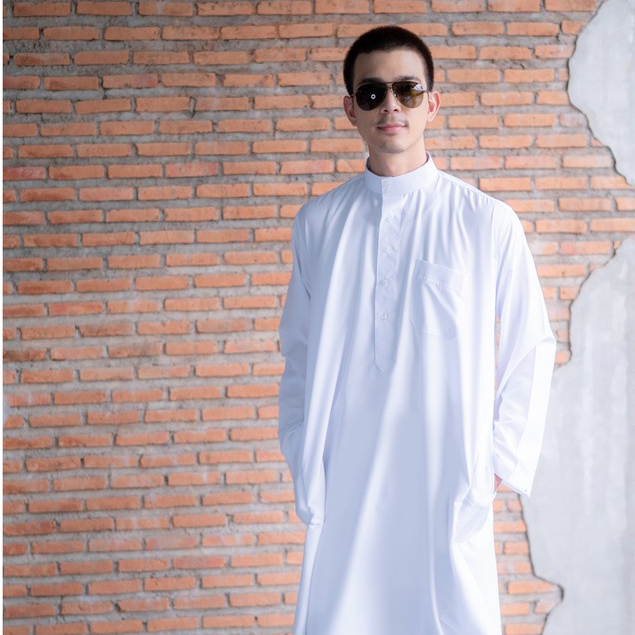 ชุดโต๊ปผู้ชายแขนยาว แบรนด์ดัฟฟะห์​ ซื้อ 2 ชุดลดอีก ชุดเสื้ออาหรับดูไบมุสลิม ชุดออกงานรับแขกอิสลาม AB63รุสมีนี มุสลิม