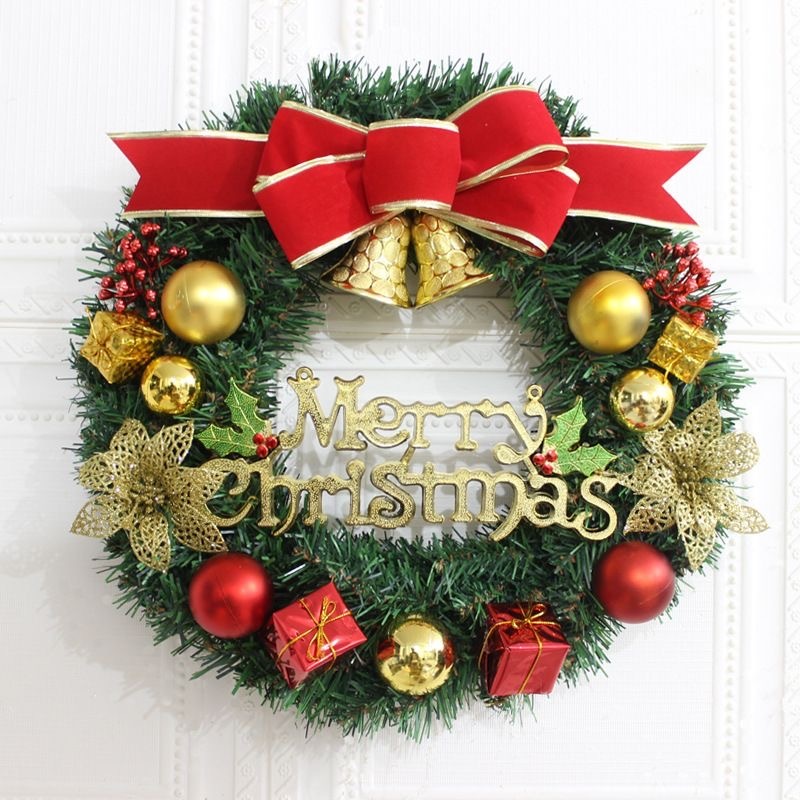 พวงหรีดคริสต์มาส 40cm การตกแต่งหน้าต่าง Christmas Wreath