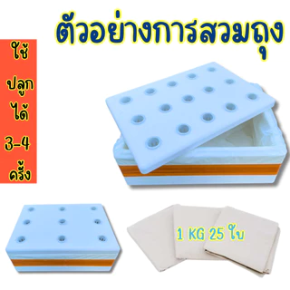 ถุงรองกล่องโฟม ถุงขาวรองกล่องโฟมปลูกผักไฮโดรโปนิกส์ ถุงรองกล่องกุ้ง (*ใส่ได้พอดีไม่ต้องตัด*) มี 25 ใบ