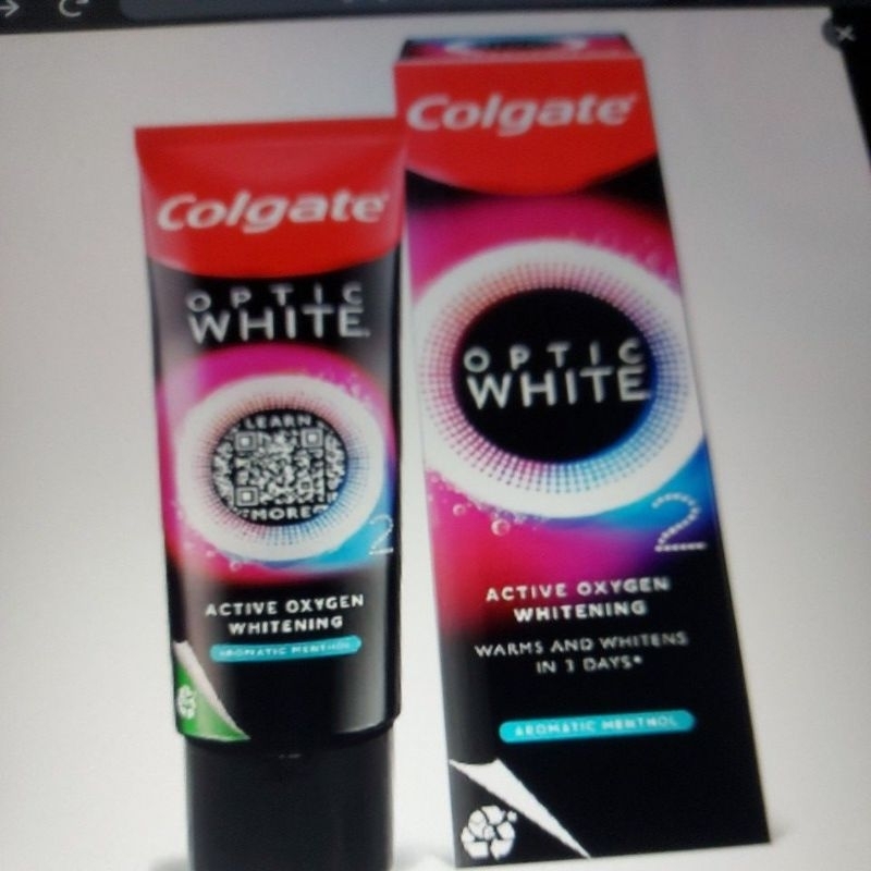 ยาสีฟัน Colgate optic white O2  กลิ่นaromatic menthol ขนาด85g