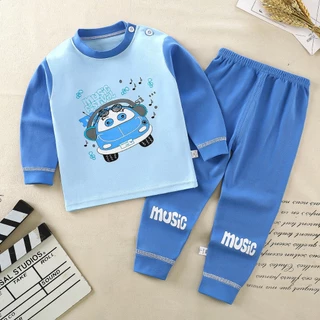 ชุดกันหนาวเด็ก ชุดนอน งานเข้าเซท เสื้อคอกลม+ขายาว ขาจั๊ม สีสวย ผ้าหนา พร้อมส่ง