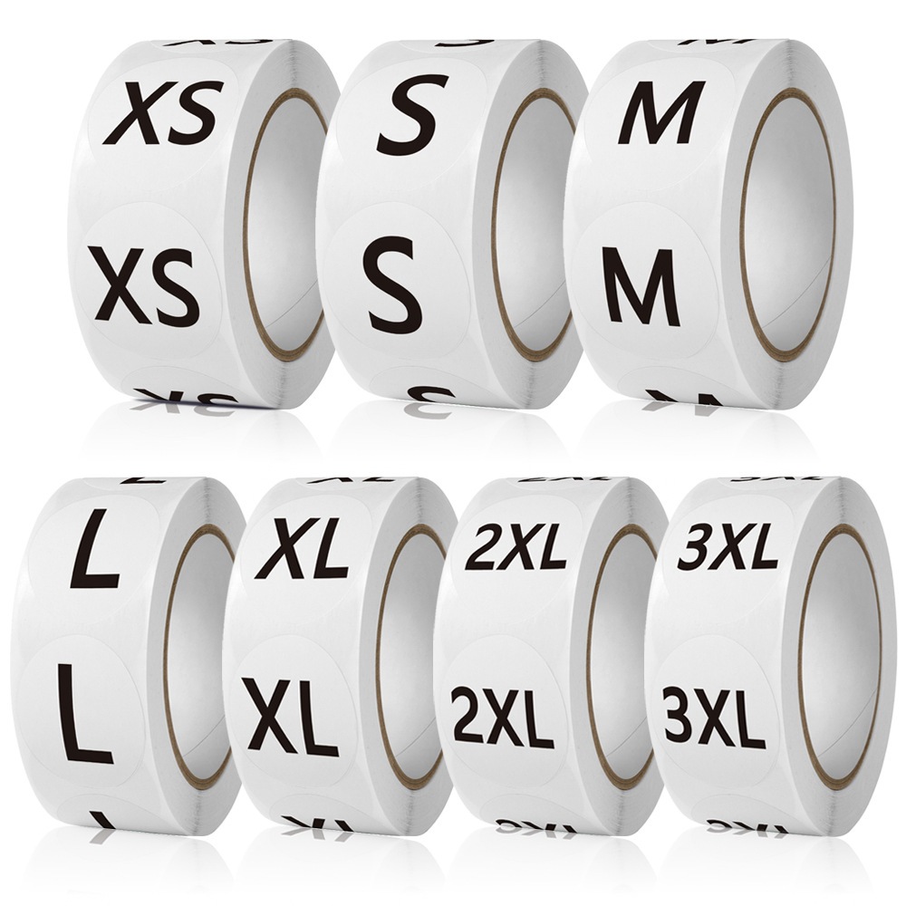 สติ๊กเกอร์ไซส์ 500 ดวง / 2.5 cm สติ๊กเกอร์บอกขนาด Size (มีไซส์ XS, S, M, L, XL, 2XL, 3XL)