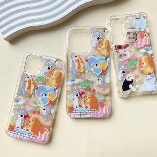เคสลาย Lady and The Tramp 🍝น้องหมา จุ๊ปกัน 😘น่ารัก เคลือบกลิตเตอร์ (เฉพาะเคส ไม่รวม Griptox )