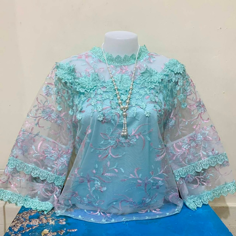 เสื้อลูกไม้ผ้าแก้วอก36-42-44-48ผ้านิ่มใส่สบายมีซับในทั้งตัวจร้า - รูปที่ 4