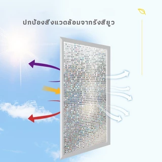 ฟิล์มติดกระจกสูญญากาศ ยาว2เมตร Glass sticker ติดกระจก กันแสงแดด อลเปเปอร์ติดกระจก