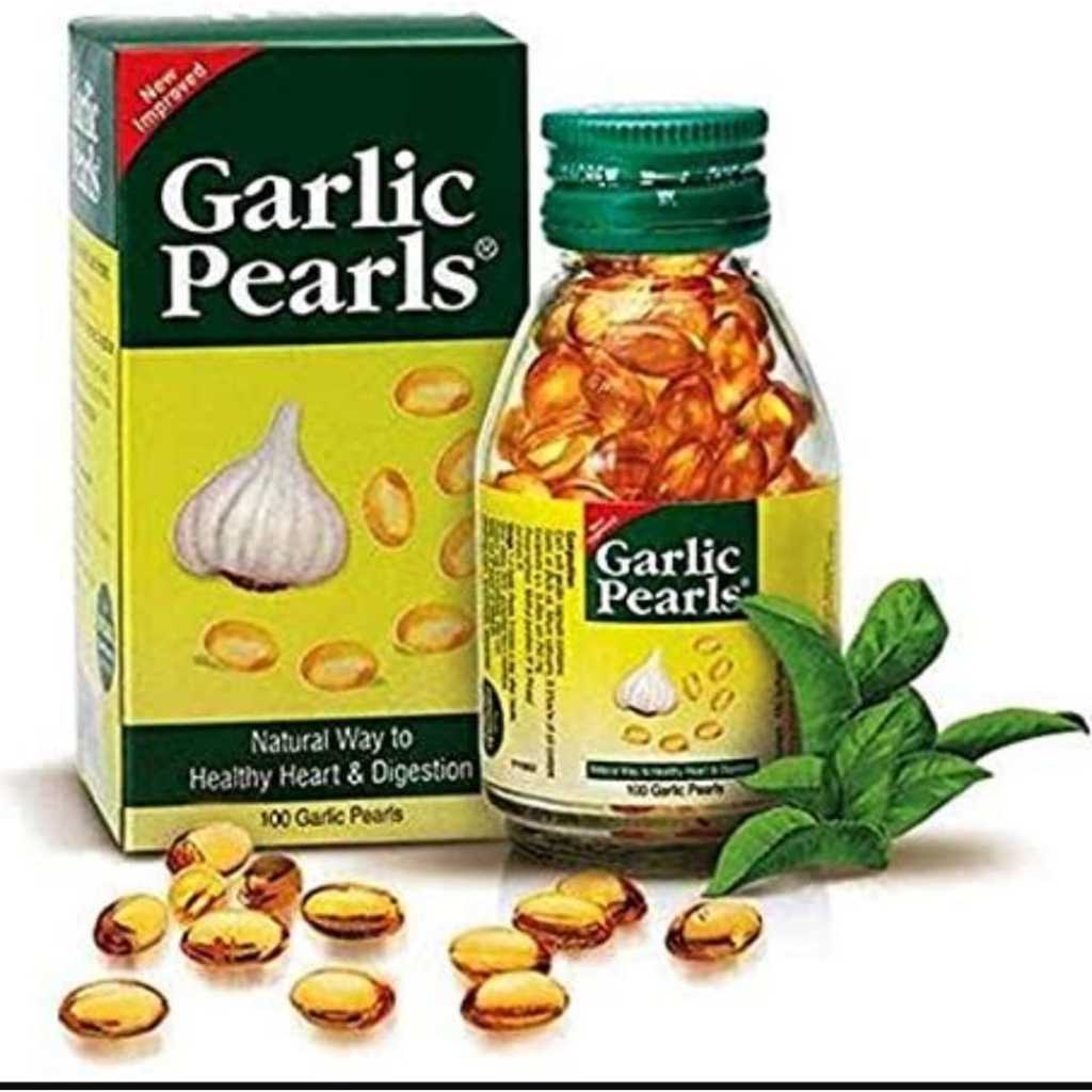 GARLIC PEARLS น้ำมันกระเทียม สมุนไพร บำรุงร่างกาย 100 เเคปซูล ของแท้ และใหม่ล่าสุด