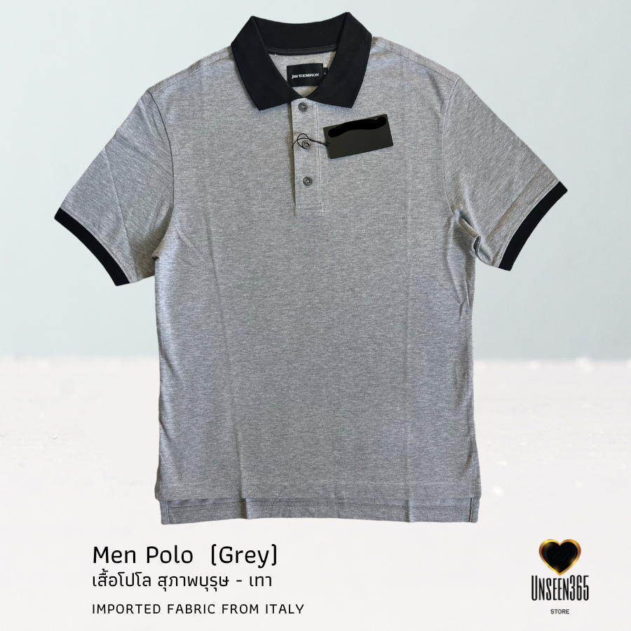 เสื้อโปโล - สีเทา  Polo shirt - Grey  -(Size : S ) PLM-01 - จิม ทอมป์สัน -Jim Thompson