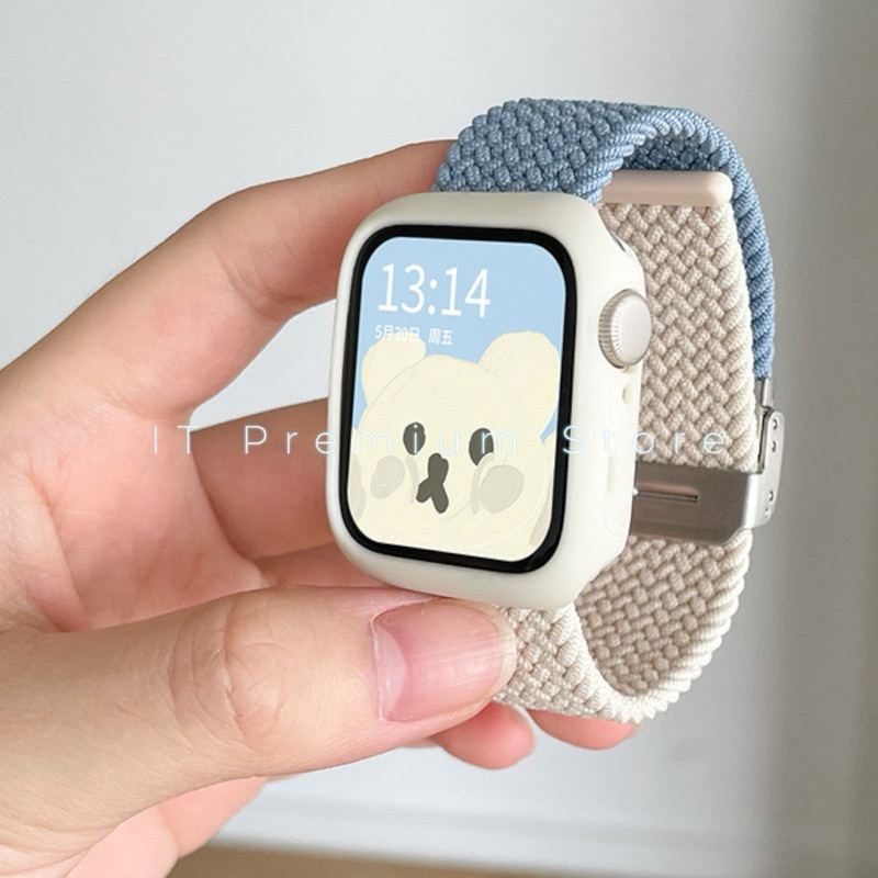 สายถักยืดได้สรทูโทน มินิมอล สายนาฬิกา watch ultra 8 7 6  5 4 3 สาย smart watch ปรับง่าย มีทุกขนาดสาย41/44/45/49mm