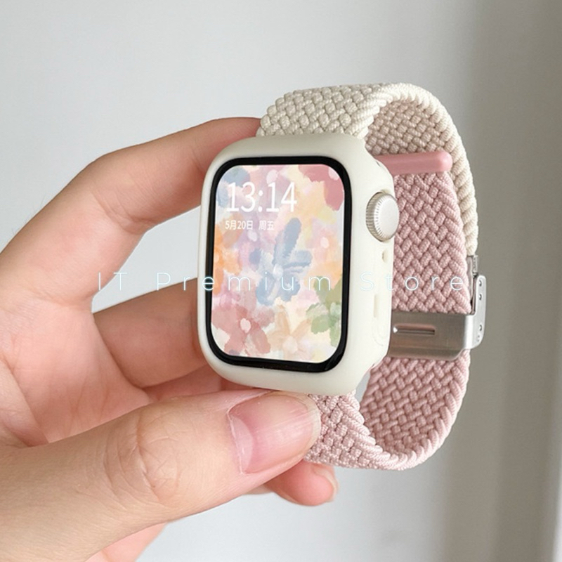 สายถักยืดได้สรทูโทน มินิมอล สายนาฬิกา watch ultra 8 7 6  5 4 3 สาย smart watch ปรับง่าย มีทุกขนาดสาย41/44/45/49mm - รูปที่ 3