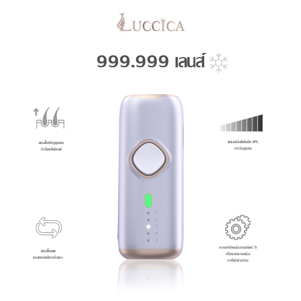 luccica-กำจัดขนถาวร hair removal laser เครื่องเลเซอร์กำจัดขน IPL เลเซอร์กำจัดขน อุปกรณ์กำจัดขน กำจัด