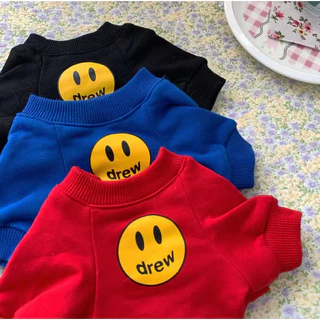 Petcho ชุดแมว ชุดหมา เสื้อกันหนาว ผ้าฟลีซ ลายหน้ายิ้มน่ารัก ให้ความอบอุ่น สําหรับสัตว์เลี้ยง สุนัข แมว