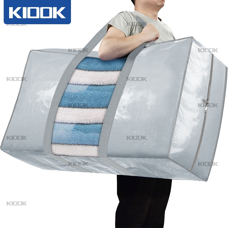 KIOOK กระเป๋าย้ายบ้าน 100L กันน้ำ กันฝุ่น ถุงเก็บเสื้อผ้า