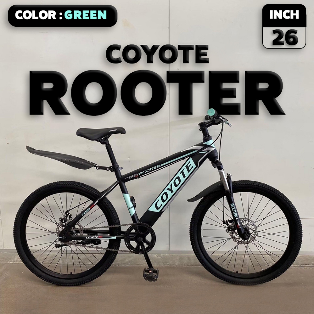 จักรยานเด็ก Coyote รุ่น Lite Rooter MTB 26นิ้ว โช็คหน้า แถมฟรีไฟหน้า-ท้าย (มีจัดส่งพร้อมขี่เป็นคัน 100%+รับประกัน)