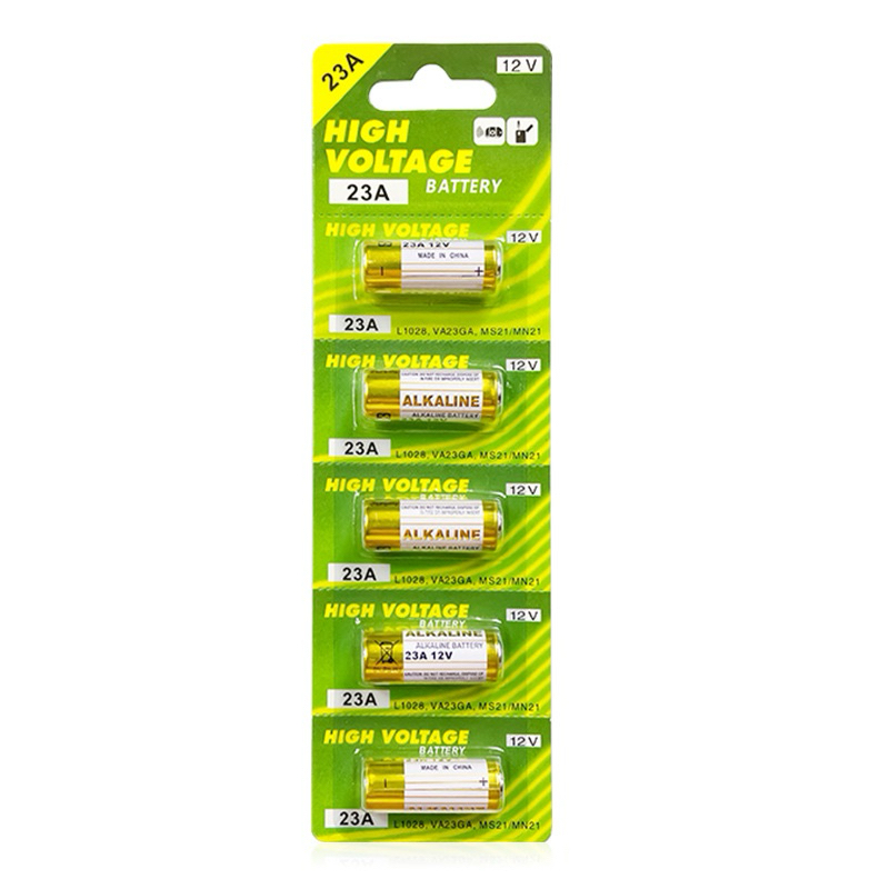 ถ่านรีโมทHigh Voltage alkaline 23A/L1028/VA23GA/MS21/MN21(1แผง5ก้อน)