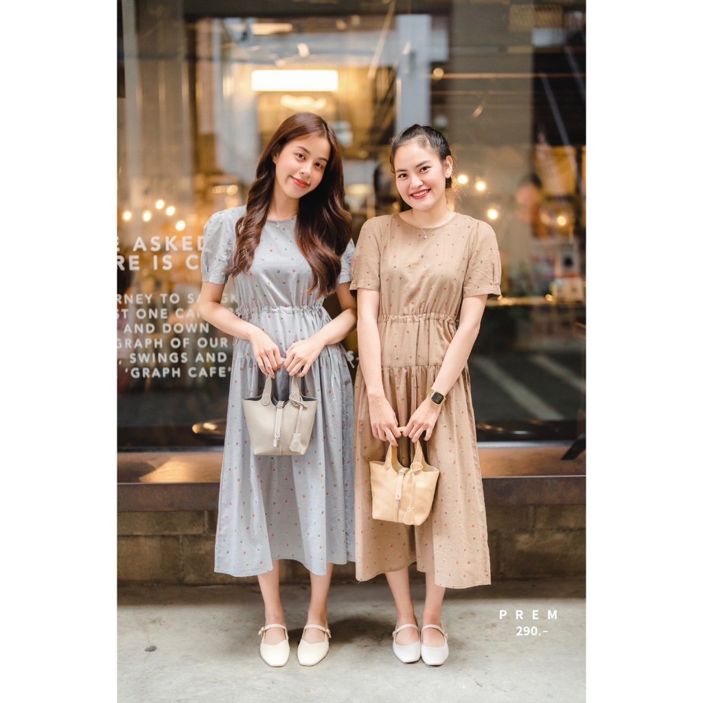 ⸝ ⸝ 𝑺𝒂𝒍𝒗𝒊𝒂 𝑫𝒓𝒆𝒔𝒔 เดรสลายดอกไม้น่ารักๆ ช่วงเอวปรับรูดได้ตามใจ ˳ รุ่นนี้ต้องมีแล้วค่า #190
