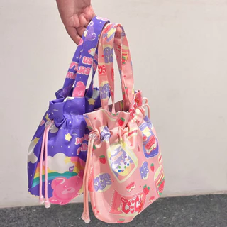 พร้อมส่ง กระเป๋าผ้าหูรูด ทรงโมจิ 🍡 🍡