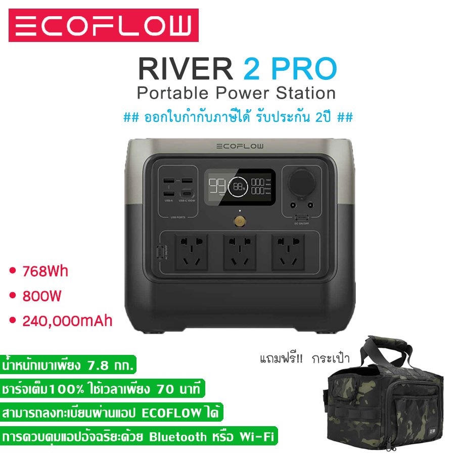 พร้อมส่งด่วน!! EcoFlow RIVER 2 Pro Portable Power Station