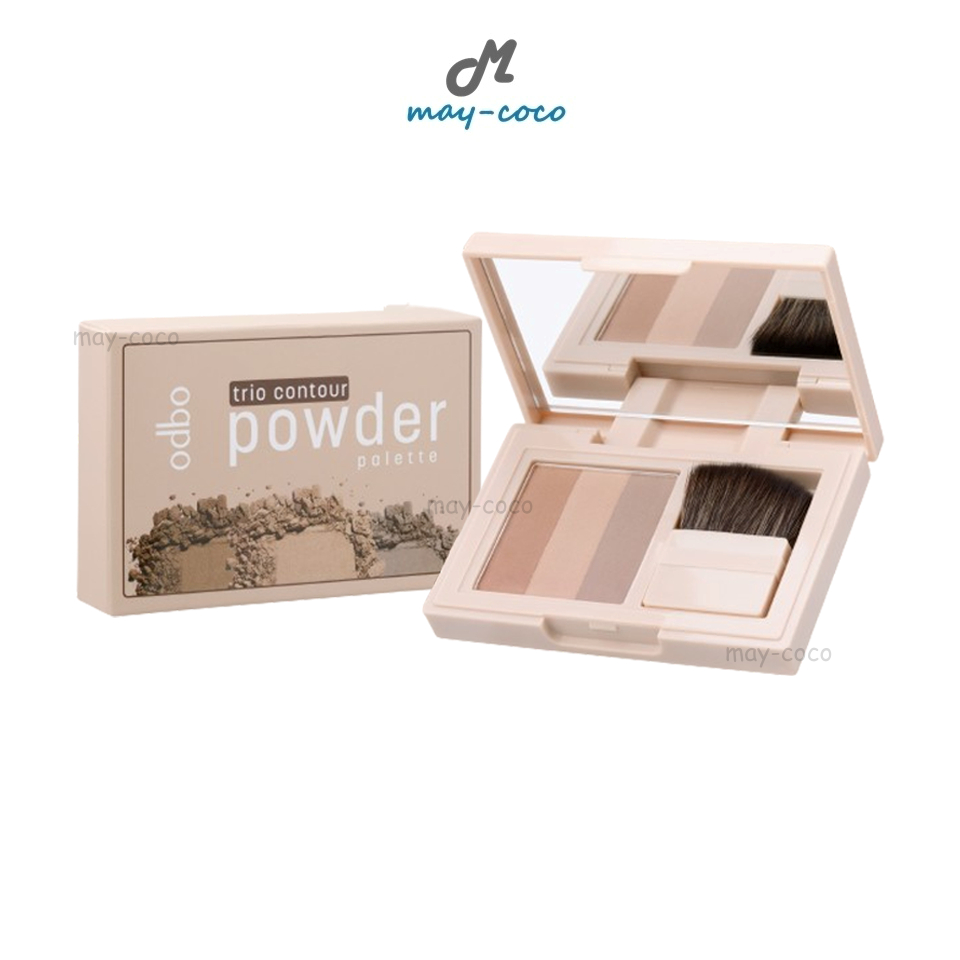 ถูก/แท้/มีไลฟ์ คอนทัวร์ ODBO Trio Contour Powder Palette เฉดดิ้ง พาเลทท์คอนทัวร์ เพิ่มมิติ ทำกรอบหน้า เบลนด์ง่าย ติดทน