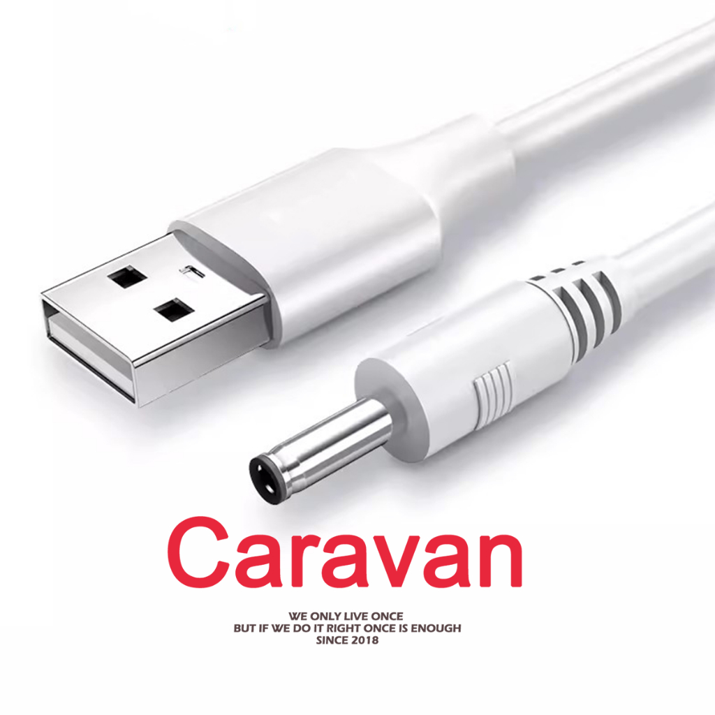 Caravan Crew USB to DC 3.5MM สายเคเบิล USB 2.0 Male A To DC  Plug Power Supply Cable DC 5V Charge