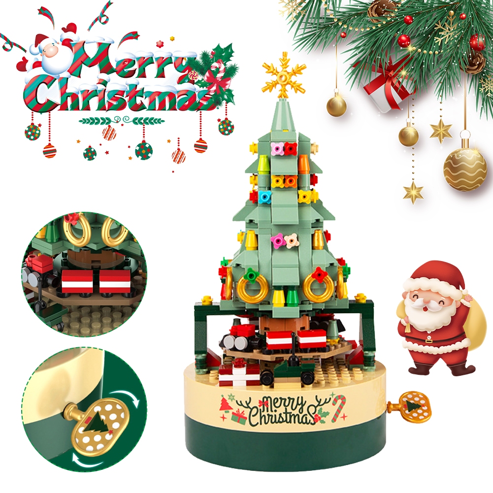 การจัดส่งจากกรุงเทพฯ🚚กล่องดนตรีคริสต์มาสบิลด์บล็อกของเล่นสำหรับเด็ก ๆ ของเล่นเลโก้