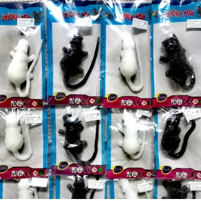 ของเล่นหนึบหนับ หนึบหนับหนู หนูปลอม 1 แผง 12 ชิ้น คละแบบ