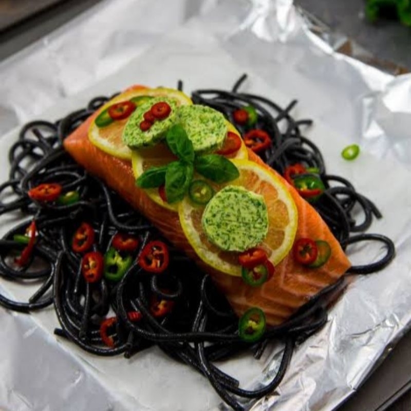 เส้นสปาเก็ตตี้แองเจิ้ลแฮร์ หมึกดำ,ไข่ (แบบก้อนเส้นกลม) ขนาด 100 กรัม ANGEL HAIR SQUID INK PASTA เส้นพาสต้าเด็ก อาหารเด็ก ราคา ถูกที่สุด ดีลบีเคเค แกลเลอรีภาพที่ 5