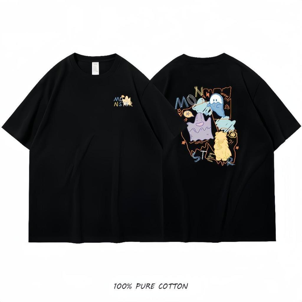 New พร้อมส่ง เสื้อยืดแฟชั่น สไตล์เกสหลี แขนสั้น ผ้าCOTTON100% คอกลม Oversize วินเทจ ทันสมัย ยอดนิยม เหมาะทุกวัน ส่งไว