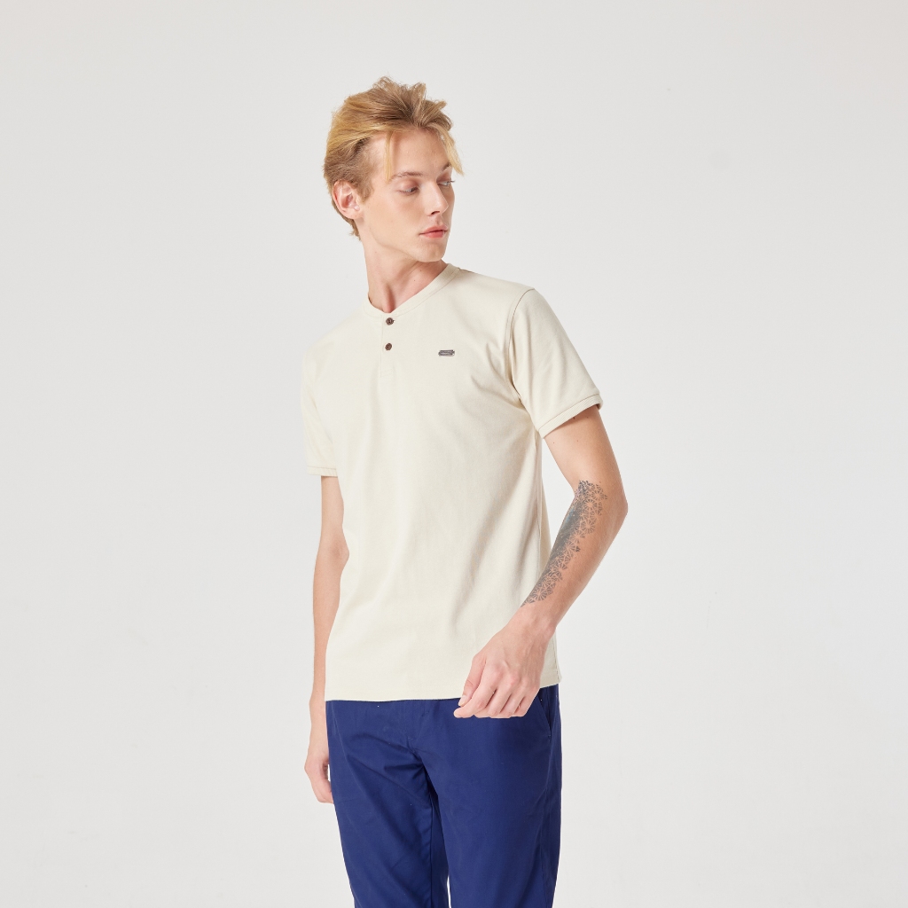 Khaki Bros. - Henley T-shirt - เสื้อ Henley แขนสั้น - KM23K063