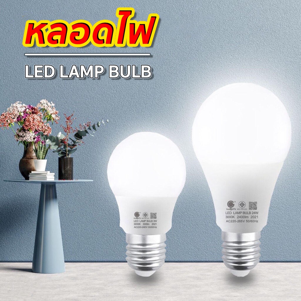 หลอดไฟปิงปอง LED LAMP BULB ขั้ว E27 ให้ความสว่างสูง ให้เลือกหลายวัตต์ ประหยัดพลังงาน ทนทาน ถนอมสายตา