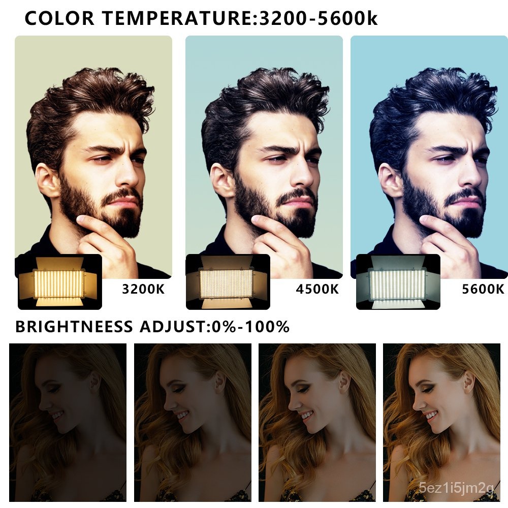 LEDU600+/U800+RGB ไฟ LED 3000K-6500K CRI95 + การถ่ายภาพแสงแผงสตูดิโอถ่ายภาพหลอดไฟสำหรับ youtube Vlog ที่ถ่ายทอดสด