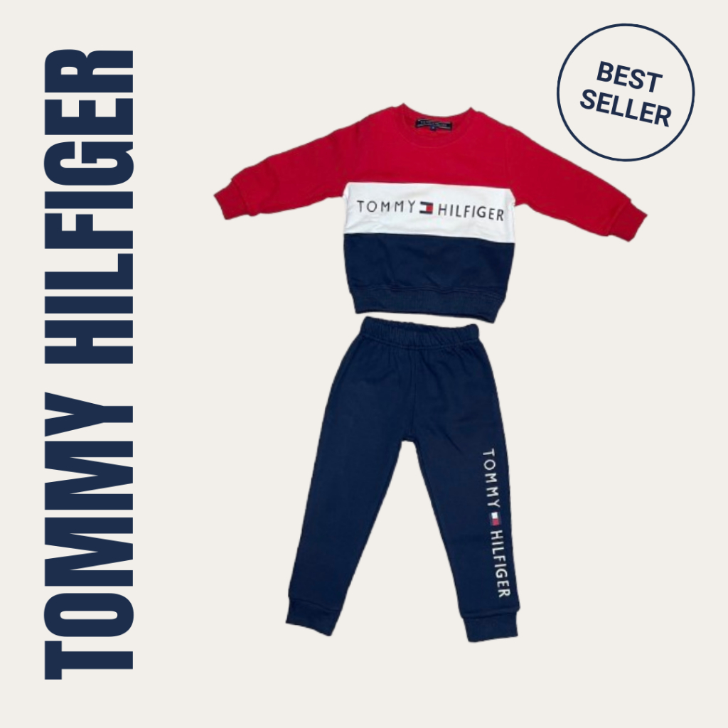 พร้อมส่ง!! เสื้อกันหนาว+กางเกง Tommy Hilfiger (แท้ 100%) ใส่ได้ทั้ง เด็กผู้ชาย เด็กผู้หญิง เนื้อผ้าคอตตอน