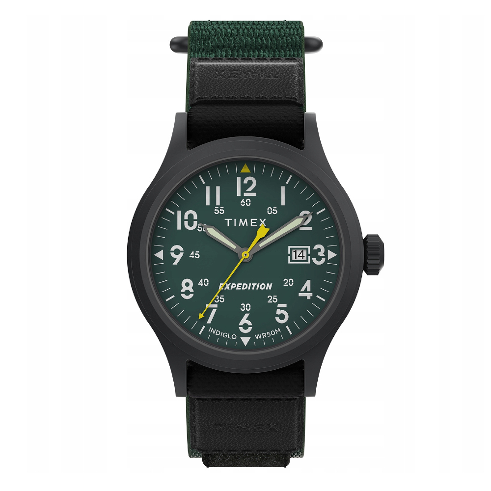 TIMEX TW4B29700 Expedition Scout นาฬิกาข้อมือผู้ชาย สายผ้า สีเขียว หน้าปัด 40 มม.