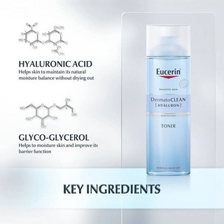 โทนเนอร์ [ไฮยาลูรอน] | ยูเซอริน Eucerin DermatoCLEAN [HYALURON] Sensitive Skin Toner 200ml [DC]