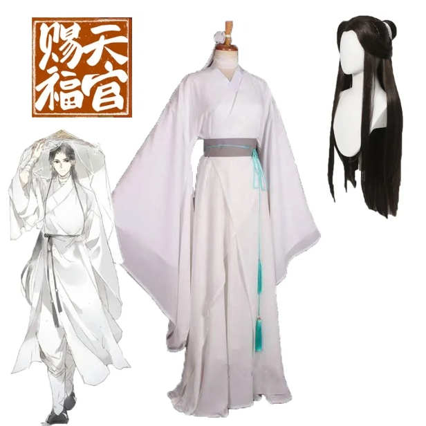 อะนิเมะ Xie Lian คอสเพลย์เครื่องแต่งกาย Tian Guan คำ Xie Lian คอสเพลย์เครื่องแต่งกายด้านบนวิกผมฮาโลวีน Props ชายและหญิง