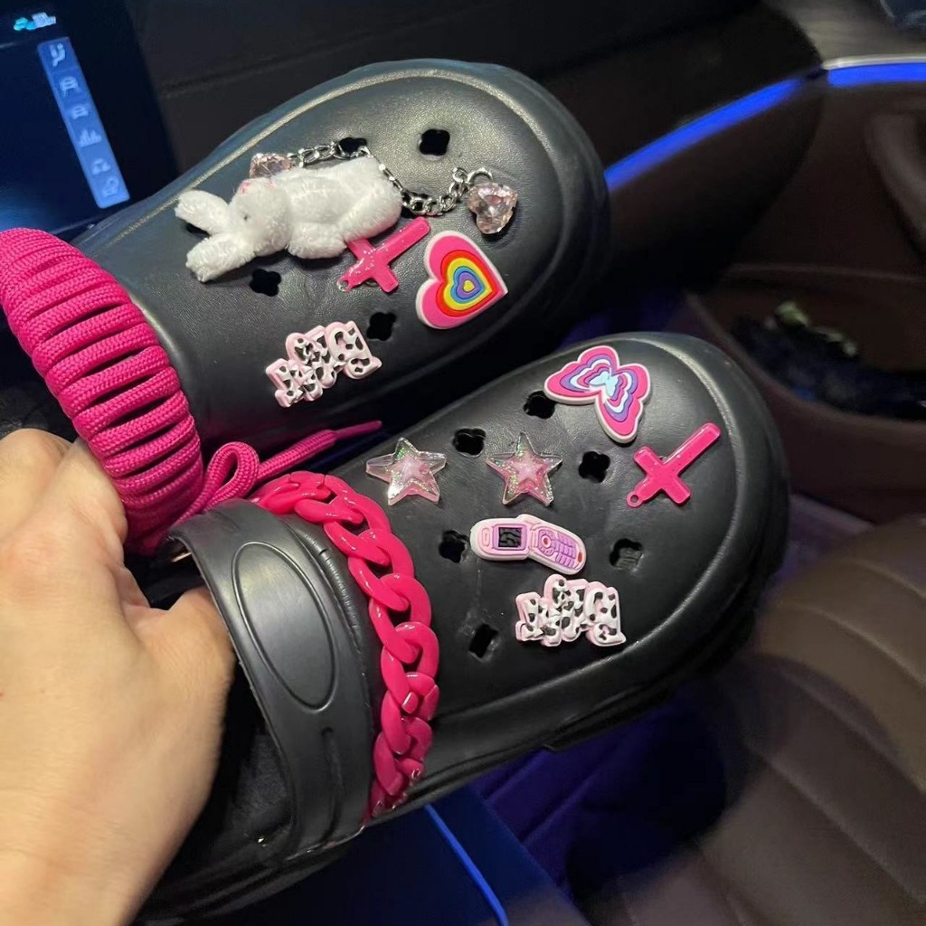 สติกเกอร์ ลายบาร์บี้ jibbitz-crocs charm jibbitz clog jibbitz สําหรับตกแต่งรองเท้า