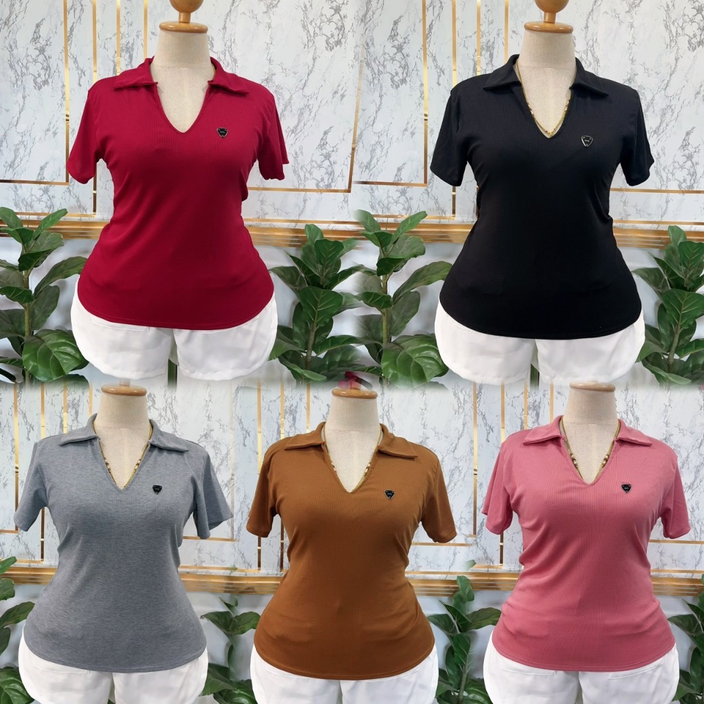 เสื้อสาวอวบร้านตาตั้ม อก36-44 ยาว 24 ติดอะไหล่(รุ่นคอปกติดอะไหล่C)