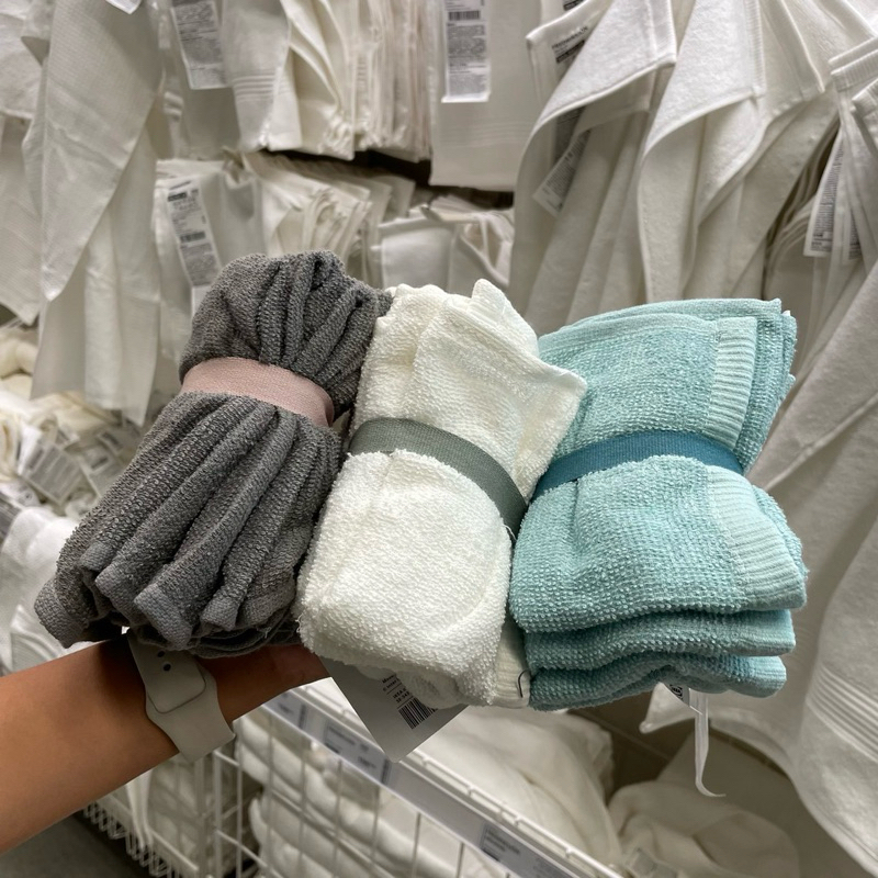 ผ้าเช็ดมือ ผ้านุ่ม ซับน้ำ แห้งไว ดิมฟูร์ชเซน อิเกีย Wash Cloth 30x30cm DIMFORSEN IKEA