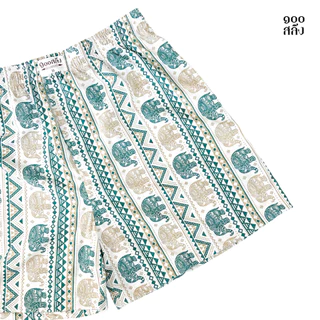 100Salueng (SET 3 ตัวครบสี) กางเกงบ๊อกเซอร์ผ้ายืดนิ่ม ลายช้างไทย สุดฮิต เอว 26-60 นิ้ว