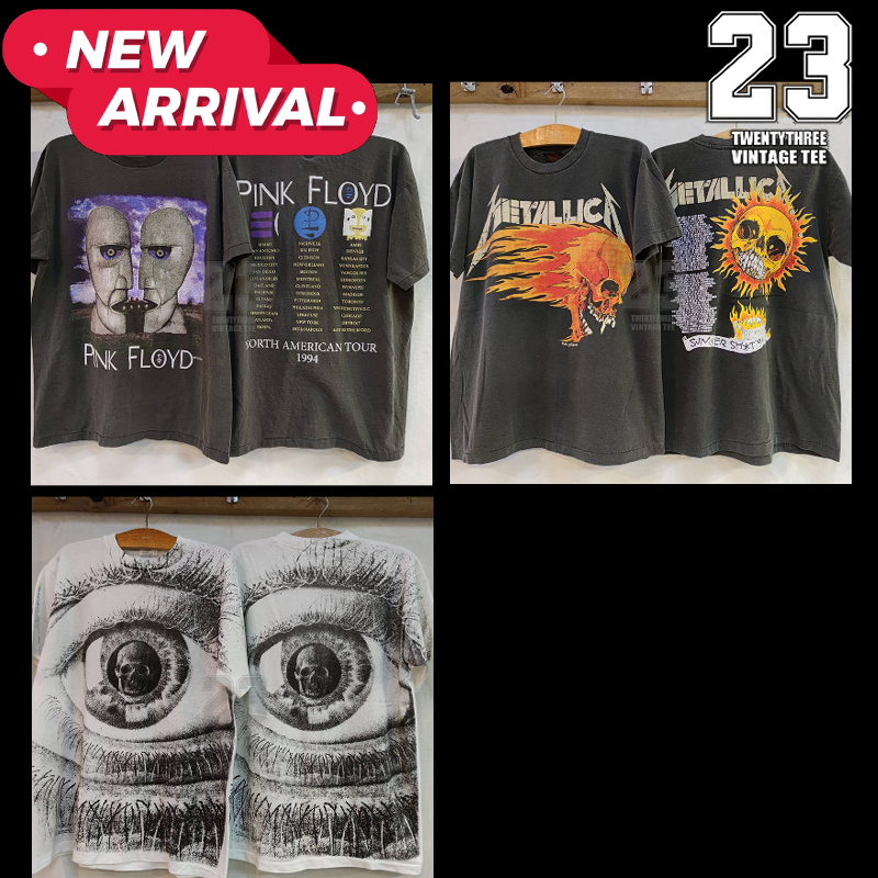 [ 23 ] สินค้าเข้าใหม่ 9 ธันวา 66 เสื้อทัวร์ โปรโมทอัลบั้ม วงร๊อค วินเทจ Metallica / pink floyd / MC ESCHER vintage shirt