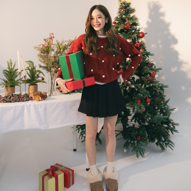 COOKIES SWEATER สเวตเตอร์ลายจุด น่ารักมาก ธีมคริสมาสต์เฟสทีพสุดๆค่ะ