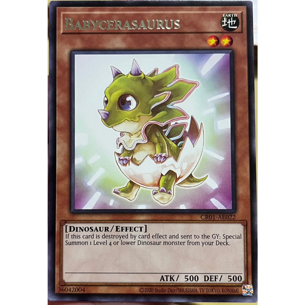 Yugioh Asia-Eng [CR01-AE022] Babycerasaurus (Rare) การ์ดยูกิแท้ถูกลิขสิทธิ์
