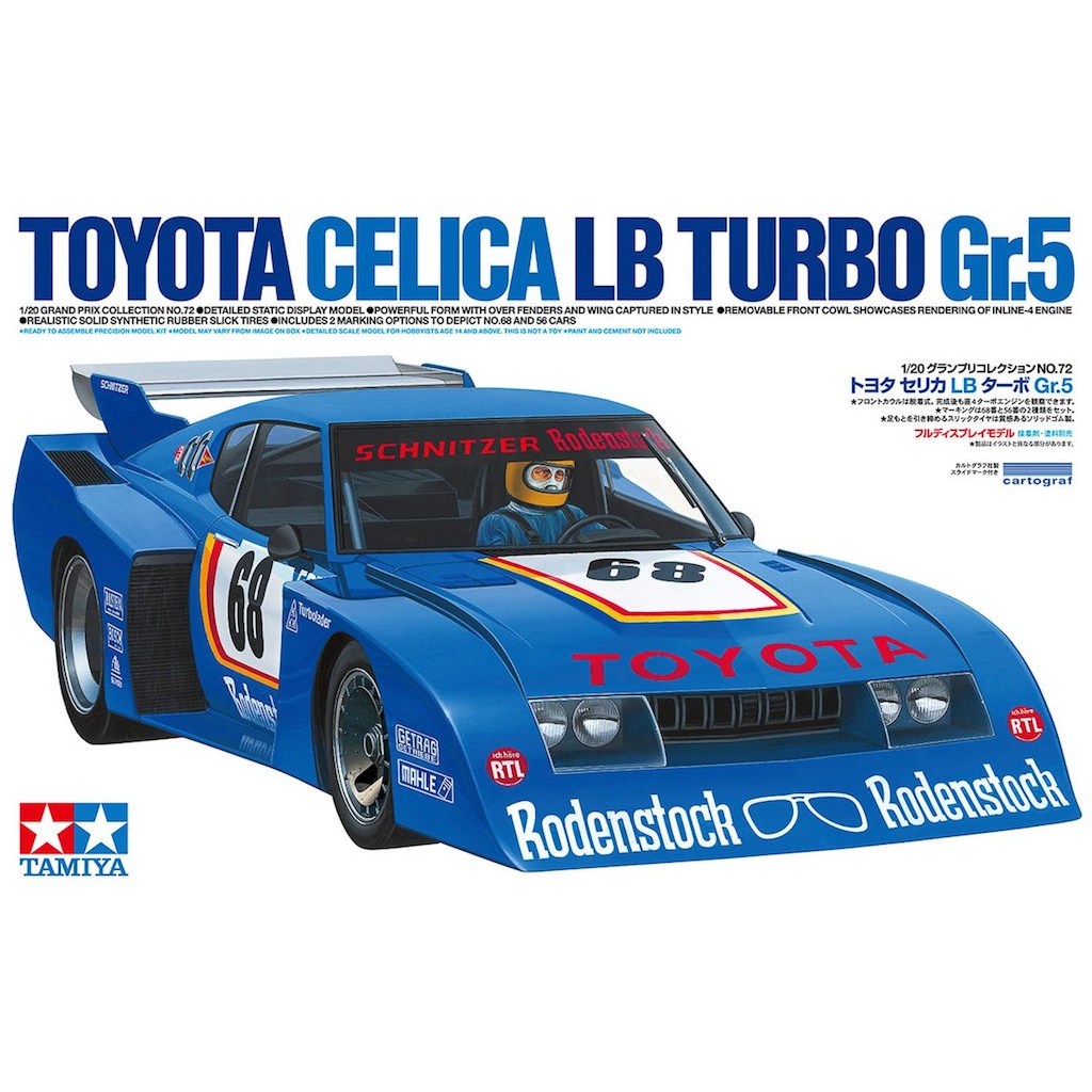 New TAMIYA 20072 ชุดประกอบจำลองมาตราส่วน 1:20 TOYOTA CELICA LB TURBO Gr.5 ต้องไปสร้างและทำสีเอง