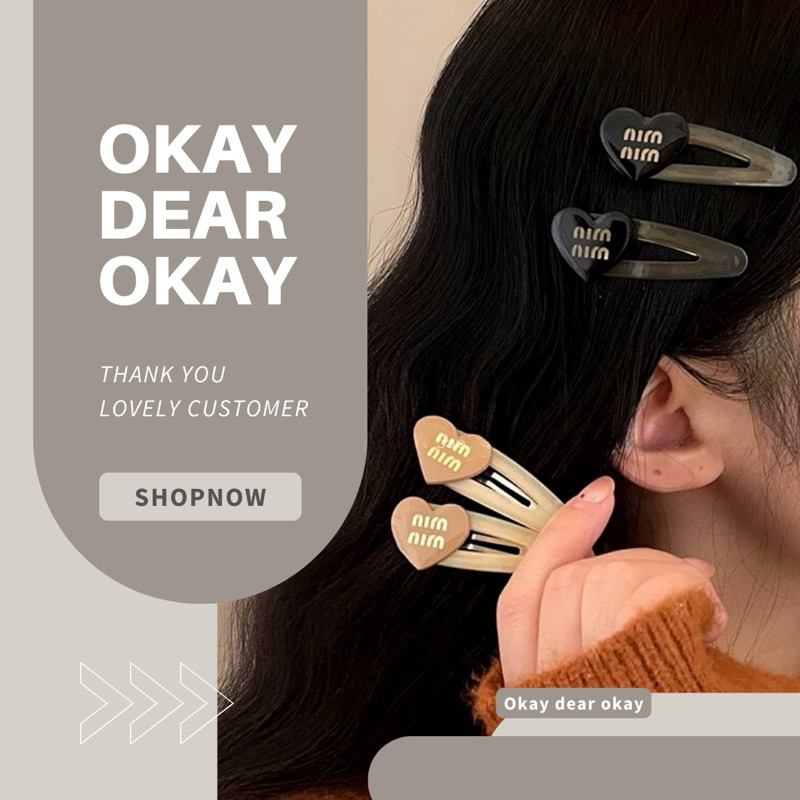 พร้อมส่ง 𝐇𝐚𝐢𝐫 𝐂𝐥𝐢𝐩𝐬 | กิ๊บติดผมแฟชั่นแบรนด์เนม กิ๊บติดผมหัวใจมินิ กิ๊บ min min