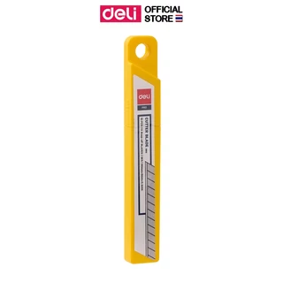 ใบมีดคัตเตอร์ Deli ใบมีด (จำนวน 10 ใบ/กล่อง) คัตเตอร์ ใบมีดเหล็กอย่างดี แข็งแรง คมทน ไม่เป็นสนิม อุปกรณ์อเนกประสงค์