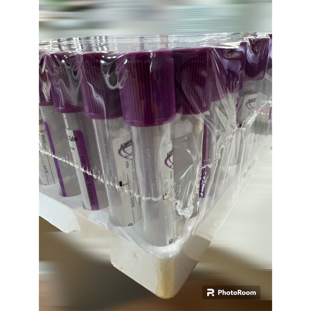 หลอดเก็บตัวอย่างEDTA K3,Non-Vac  Tube ขนาด 3ml บรรจุ 100 หลอด/pack