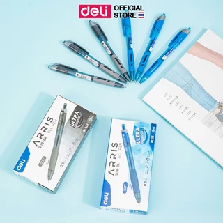 ปากกาเจล Deli ปากกา หมึกน้ำเงิน ปากกาเจลเขียนดี ด้ามจับนุ่ม เขียนลื่น เส้นคมชัด เครื่องเขียน ขนาด 0.5mm (แพ็ค 1 แท่ง)
