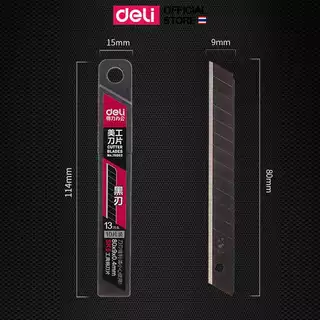 Deli ใบมีดคัตเตอร์ คมพิเศษ ใบมีด 9 มม 60 องศา ตัดกระดาษง่าย วัสดุแข็งแรง ทนทาน แพ็ค 1 ชิ้น