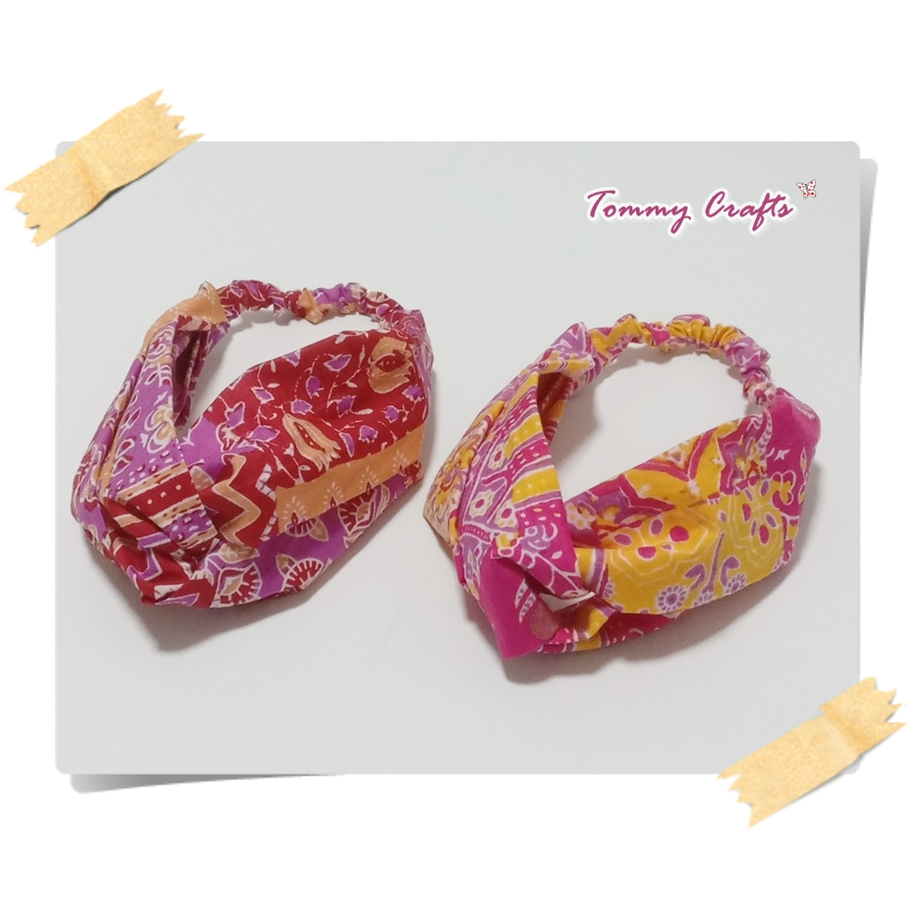 ผ้าคาดผมแบบไขว้ผ้าฝ้ายอินเดีย Indian Hand Block Print Cotton Turban twist Headbands
