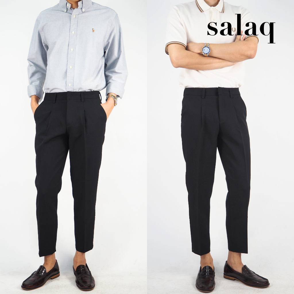 กางเกงสแลคขาเต่อ ผ้ายืดBASIC ใส่ได้ทุกวัน ทรงกระบอกเล็กเข้ารูป slim-fit