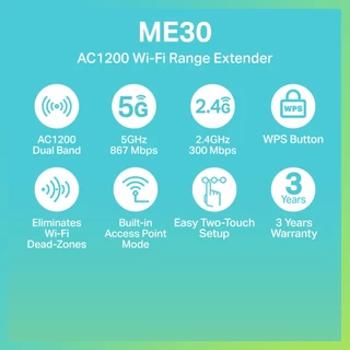 Mercusys MW300RE 300Mbps และ ME30 AC1200 WiFi Range Extender ตัวขยายสัญญาณ wifi กระจายและขจัดจุดอับสัญญาณ รับประกัน 3 ปี